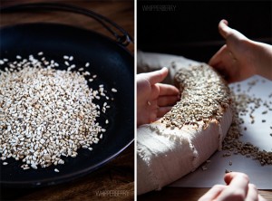 generosly add bird seed to the wreath