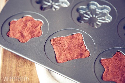 use a press cookie pan to make cinnamon apple sauce ornaments
