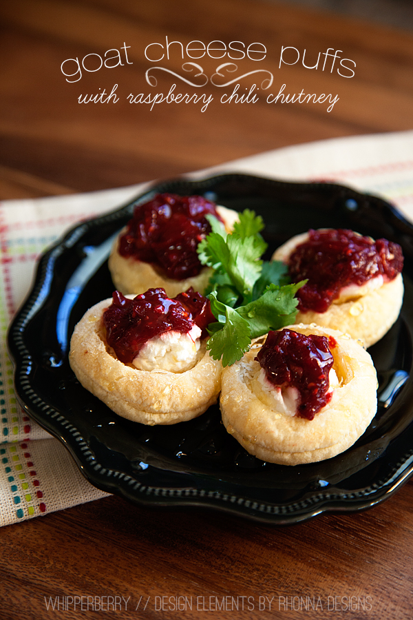 Goat Cheese Puffs with Raspberry Chili Chutney from WhipperBerry