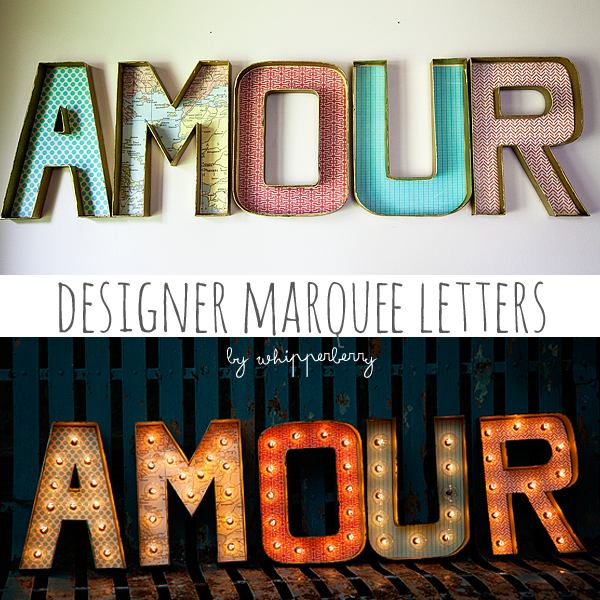 designer marquee letters by whipperberry