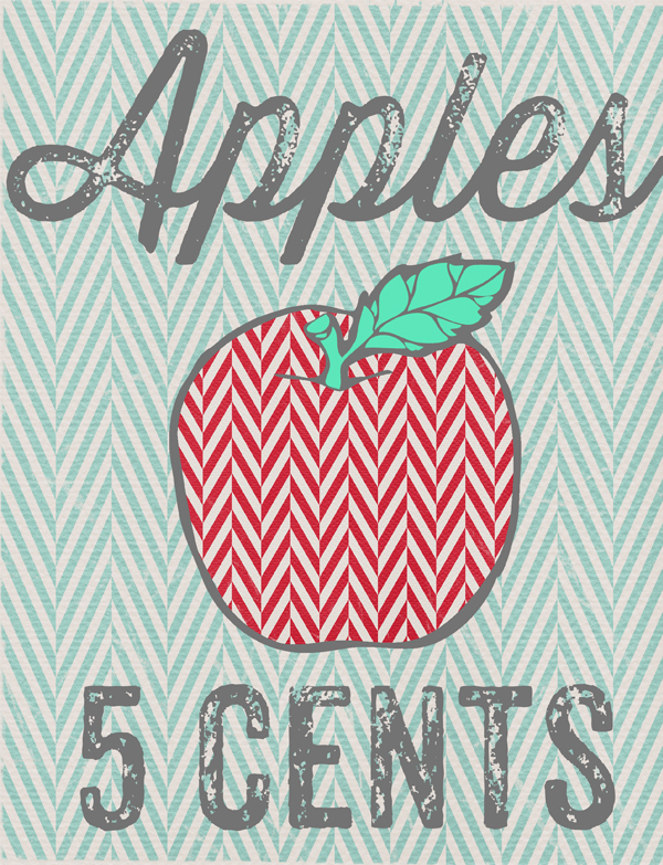 Apples 5 Cents SM - Fall Printable Decor from WhipperBerry