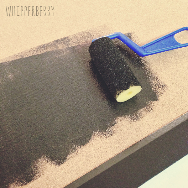 use a roller to apply chalkboard paint