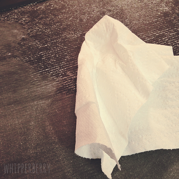wipe off chalk with paper towel