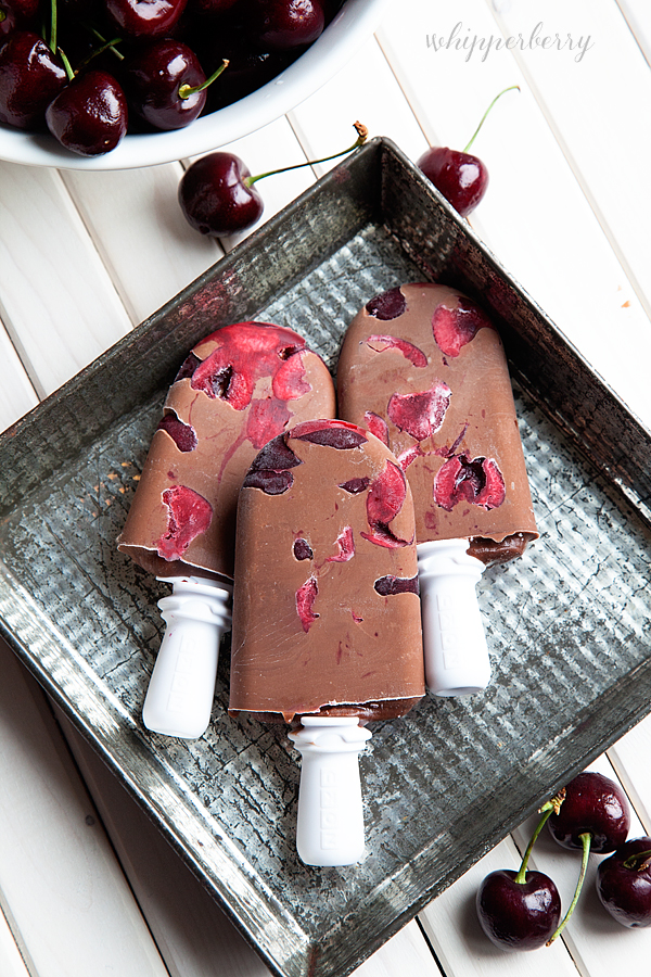 Chocolate Cherry Pudding Pops + Gluten and Dairy Free