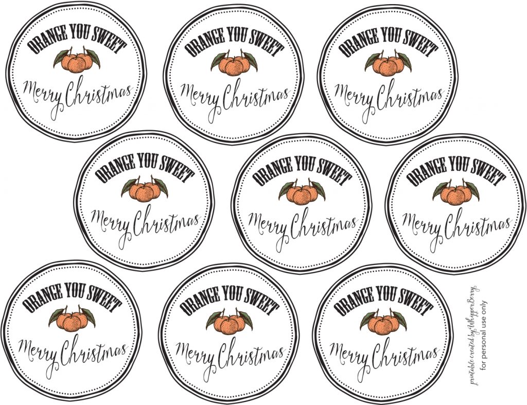 Orange you Sweet Printable Christmas Gift Tags + Trader Joe's Christmas