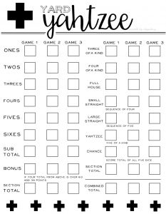 printable yahtzee score card for yard yahtzee whipperberry