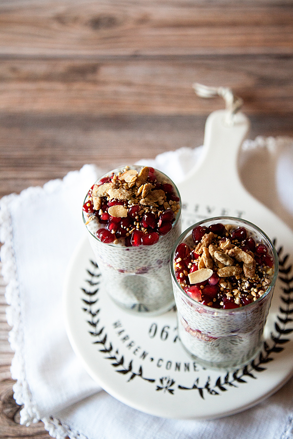 Dairy-Free Pomegranate Chia Pudding Recipe from WhipperBerry // This is a dairy free option, but it works well with dairy as well!
