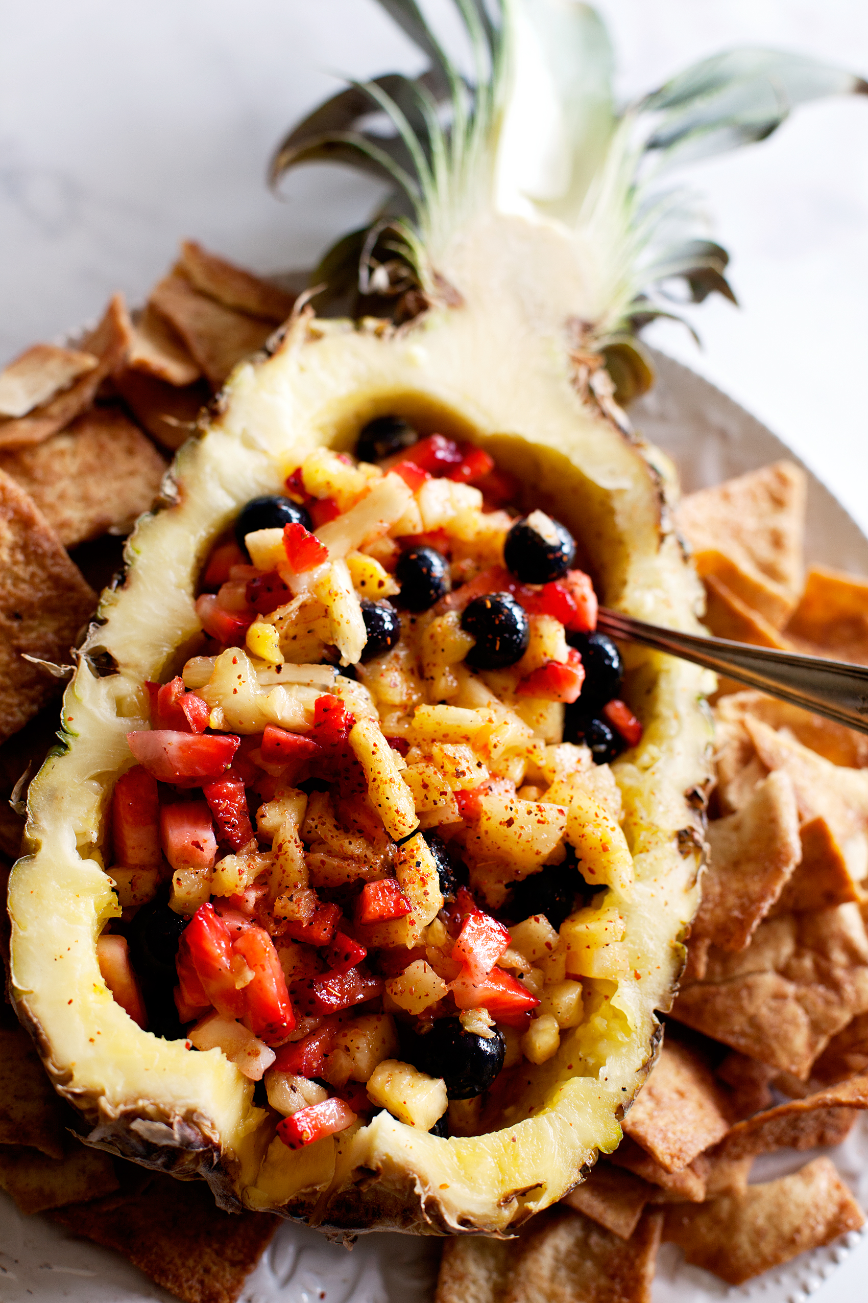 Pineapple Salsa, perfect treat for any summer party. Come on over to WhipperBerry to learn how to make it.