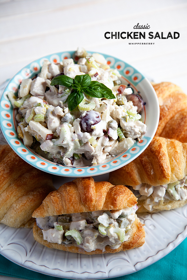 The BEST Chicken Salad recipe. Perfect for large family gatherings from WhipperBerry.