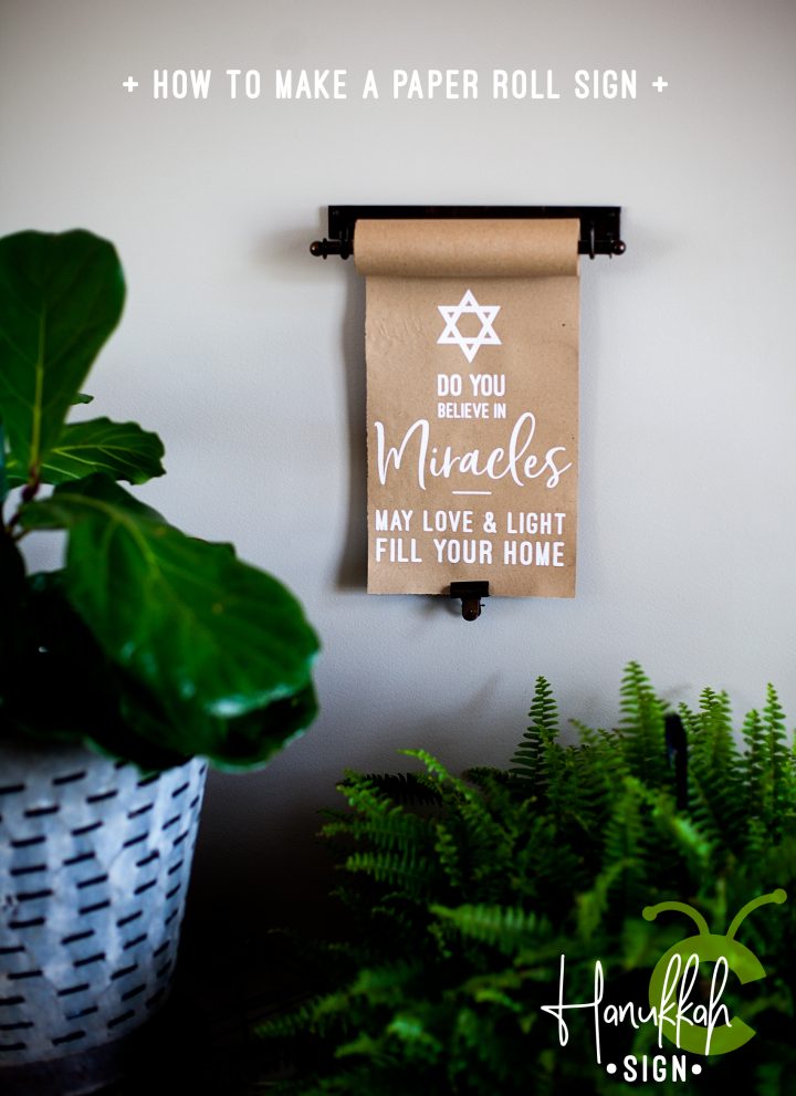 Create this meaningful sign for Hanukkah this year using a vintage style paper roll and your Cricut Maker or Explore Air machine and the @cricut Easy Press • Video Tutorial created by WhipperBerry
