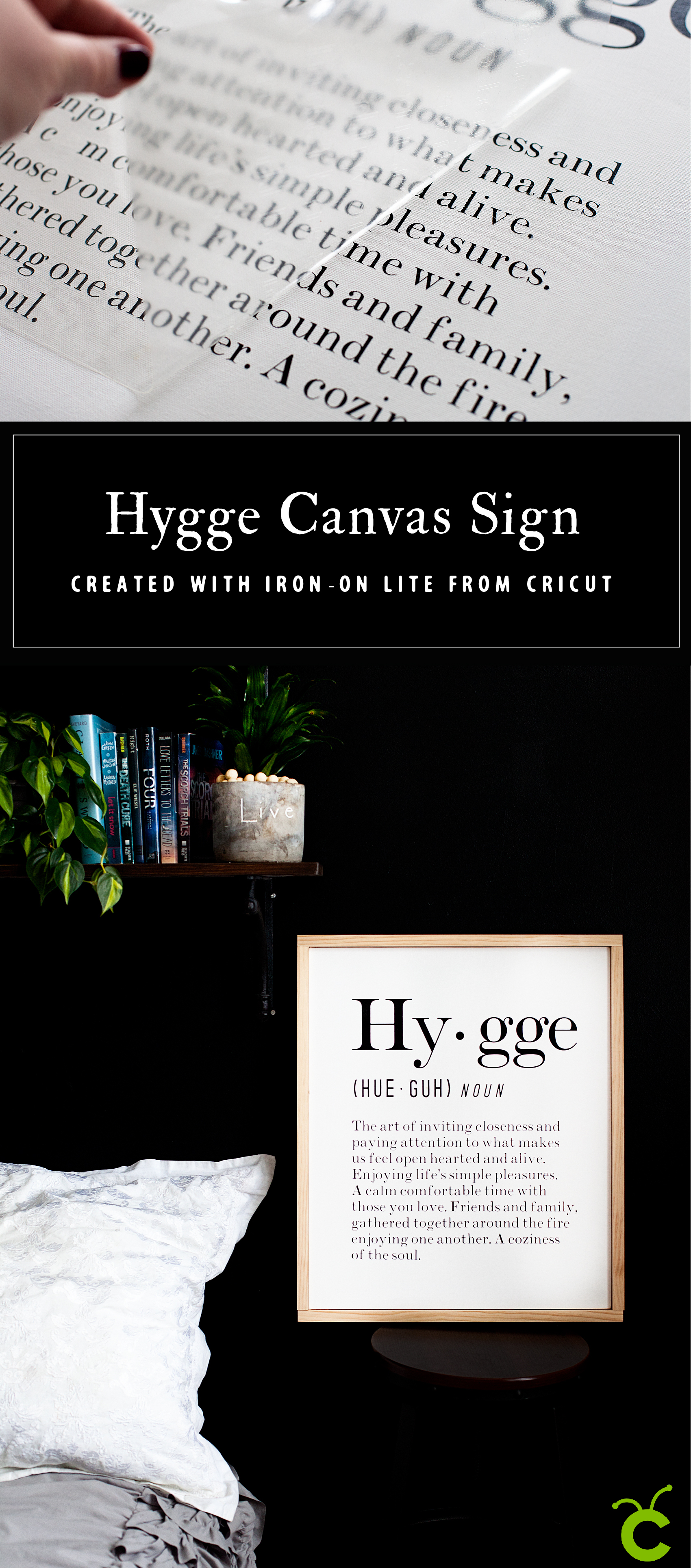 Hygge Canvas Sign designed by WhipperBerry and created with @cricut Iron-On lite along with the Cricut Easy Press. Did you know that you can make beautiful signs with heat transfer vinyl like the Cricut Iron-On Lite? It’s super EASY come on over to WhipperBerry to learn how in my Sign Making 101 series + You can learn all about the magic of the Danish concept of Hygge!