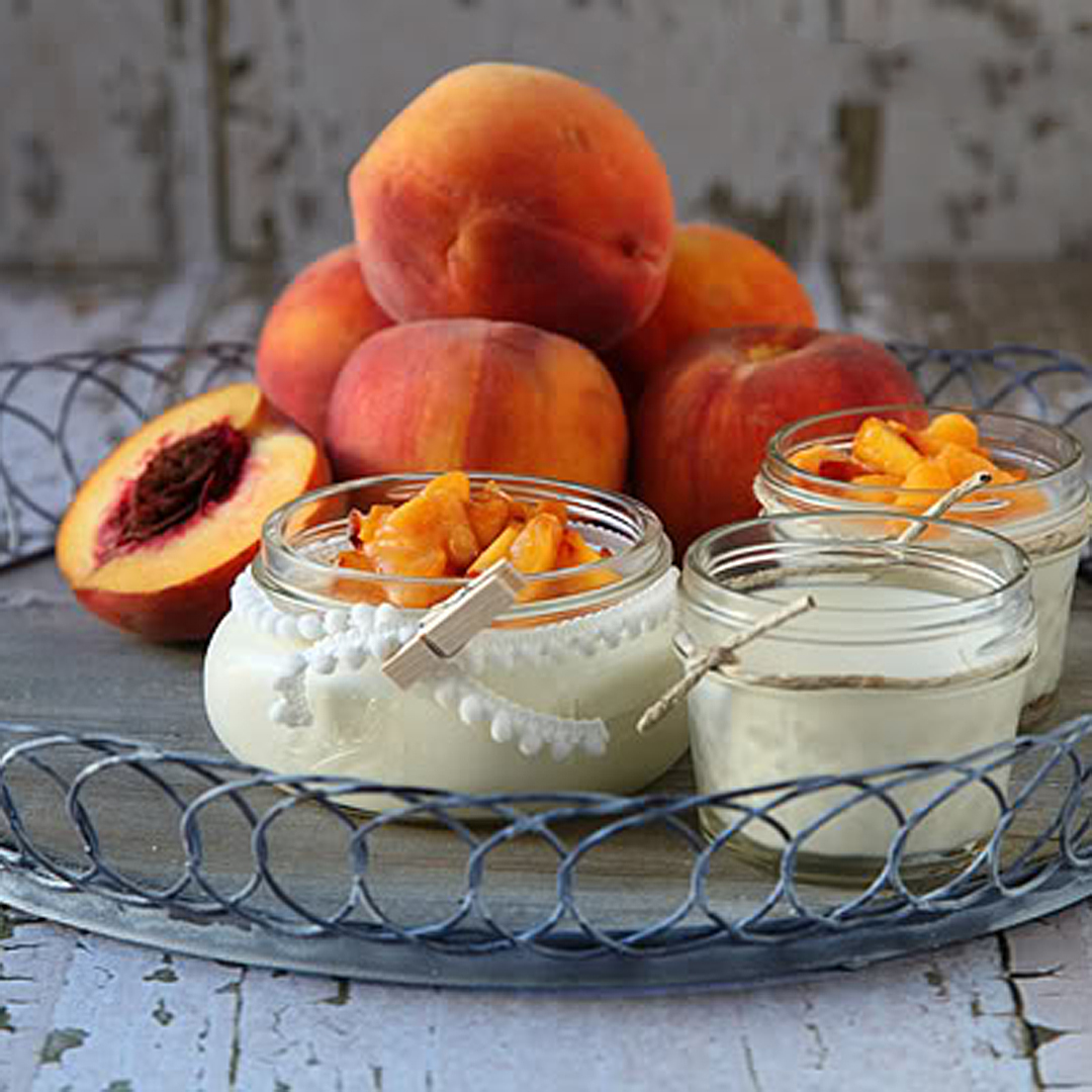 Peaches and Cream Panna Cotta Recipe the perfect summer dessert • WhipperBerry