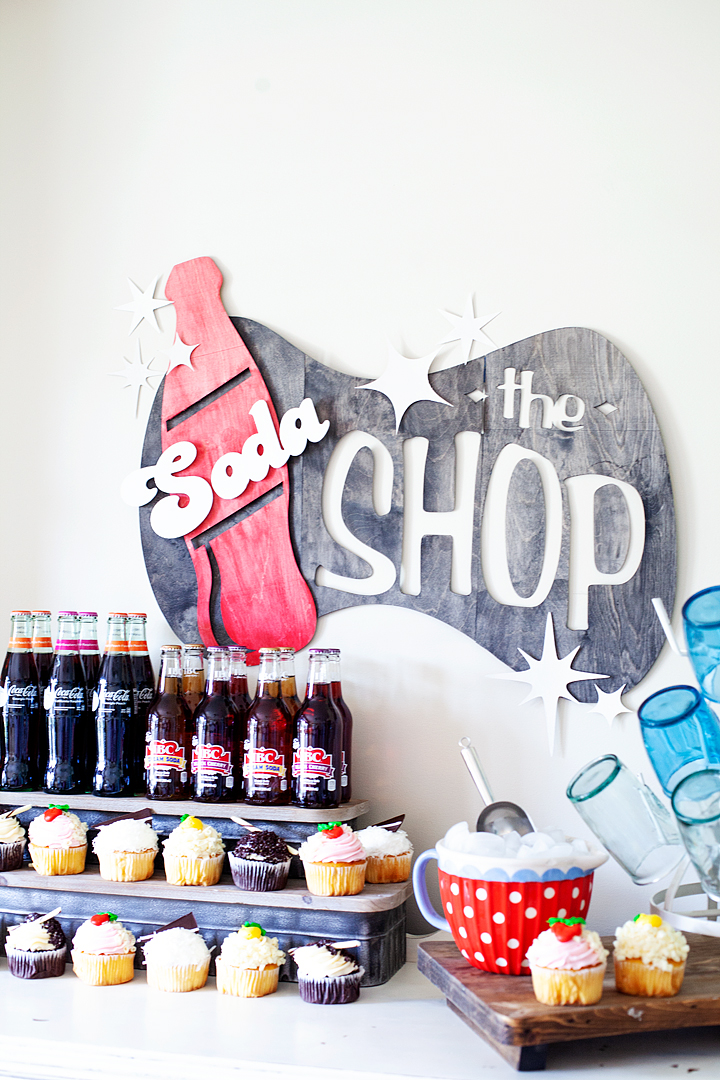 Come learn how to make this retro style soda shop sign made out of wood using the @cricut knife blade • whipperberry