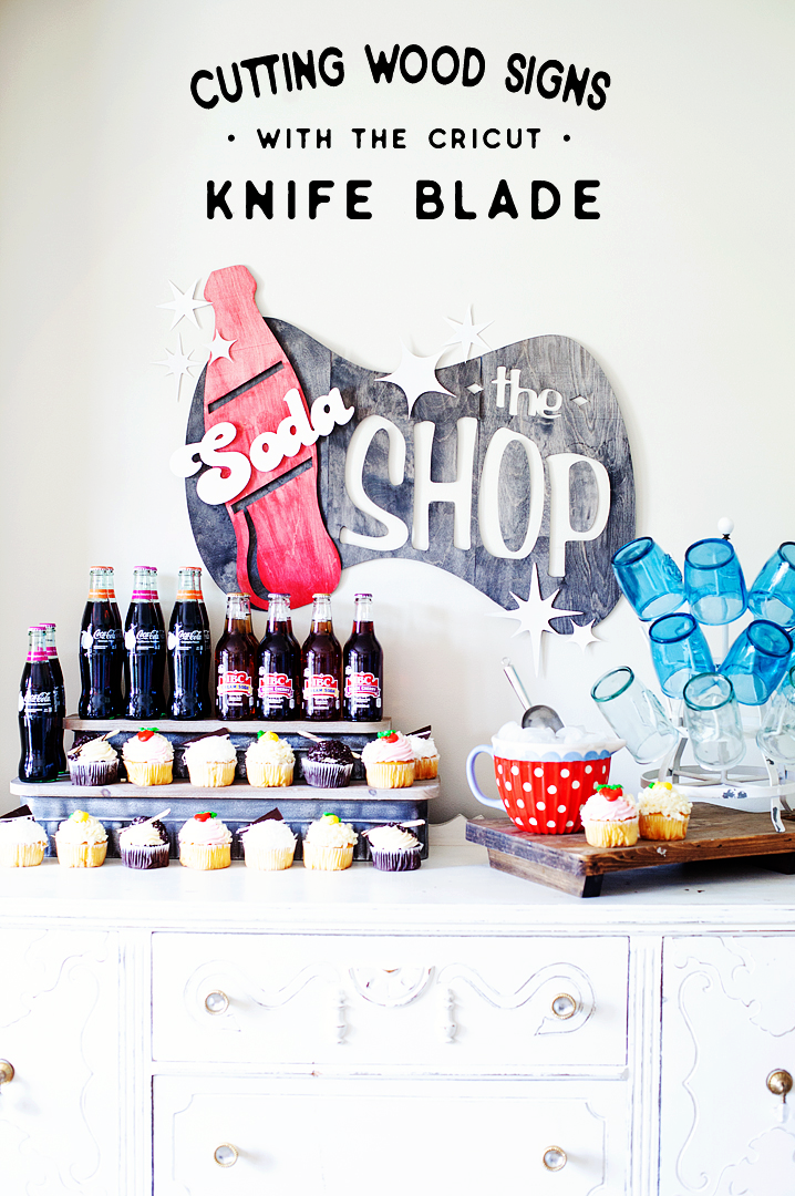 Come learn how to make this retro style soda shop sign made out of wood using the @cricut knife blade • whipperberry