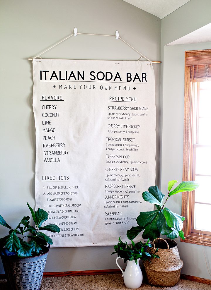 Italian Soda Bar Menu Created with Cricut EasyPress 2