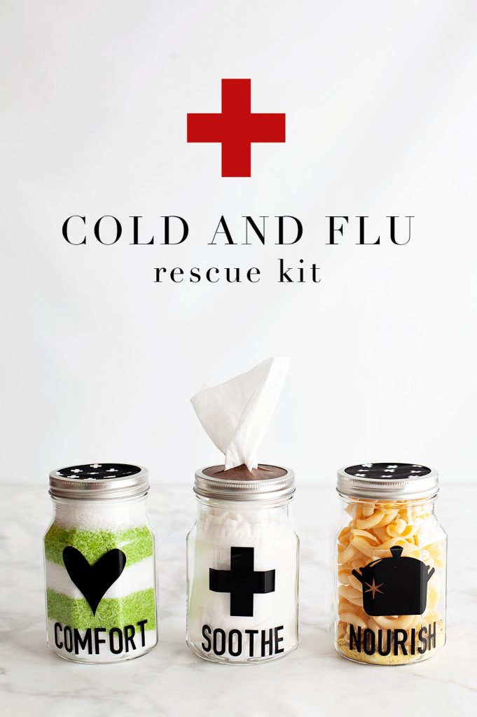 As much as we hate to admit it, cold and flu season is on its way. There is nothing more miserable than one of those lousy winter colds. What’s almost just as bad is watching someone you care for dealing with a cold or, Heaven forbid, the flu! I’m always looking for ways to help cheer them up and let them know that we love them and hope for their better health. That’s when I came up with this idea for a Cold and Flu Rescue Kit to share with those loved ones that are suffering. • WhipperBerry