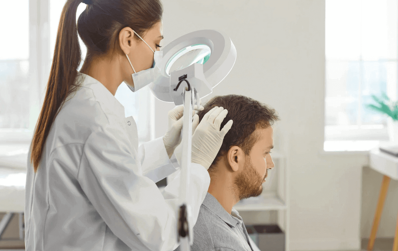 consult a dermatologist or trichologist