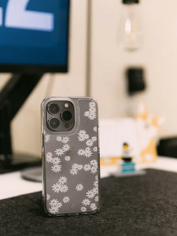 Stylish phone case resting on a table