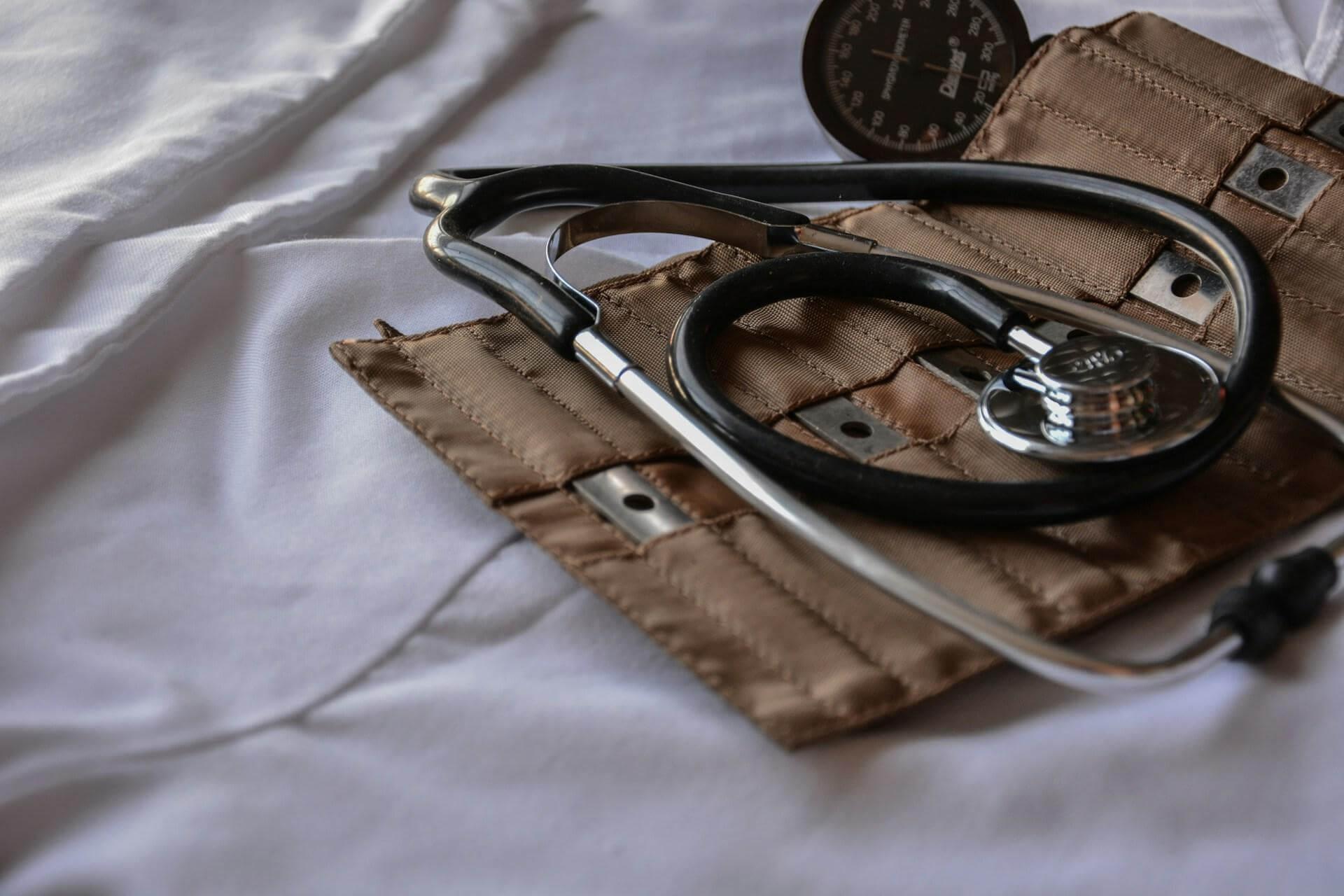 Stethoscope on a piece of cloth