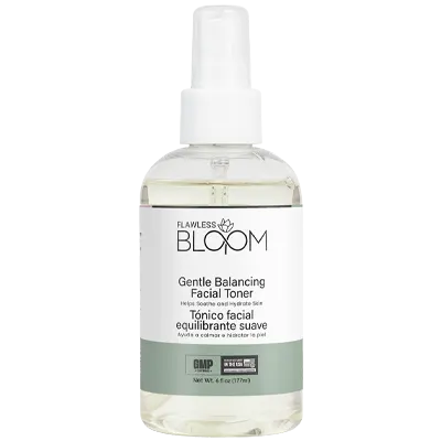 Bottle of Bloom Gentle facial balancing toner for