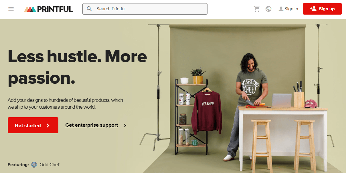 Man managing print-on-demand business