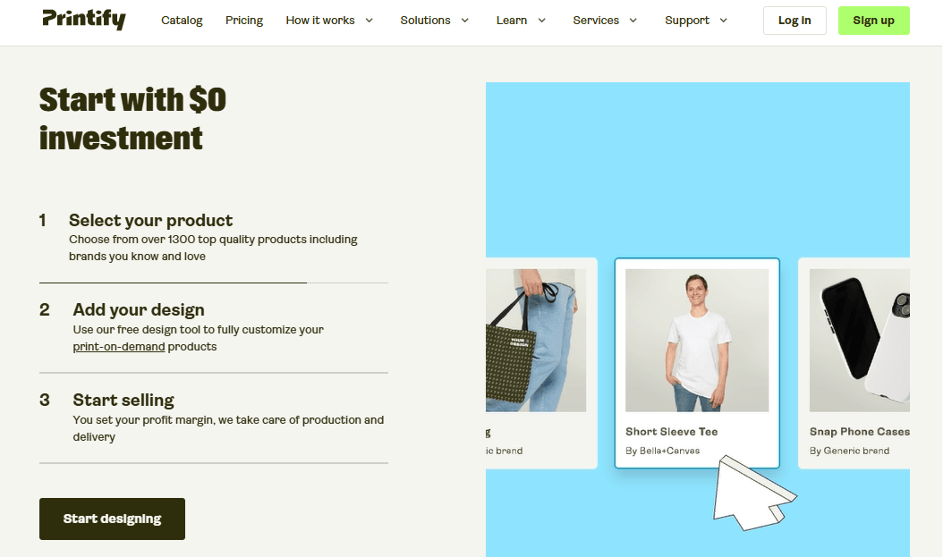 Screenshot of an e-commerce website