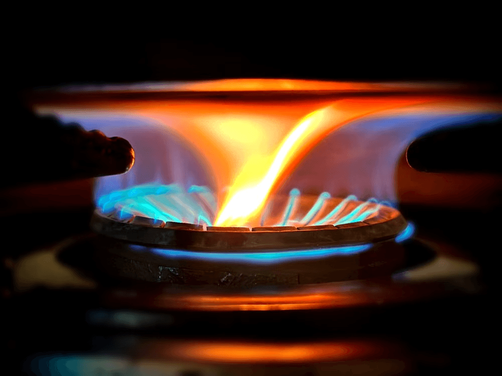Close-up of a stove flame,